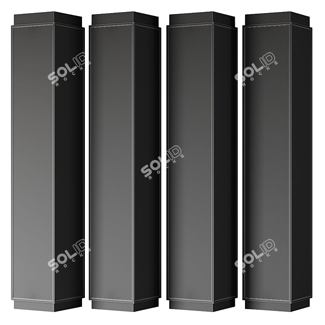 Perforated Metal Columns: Customizable Design 3D model image 4