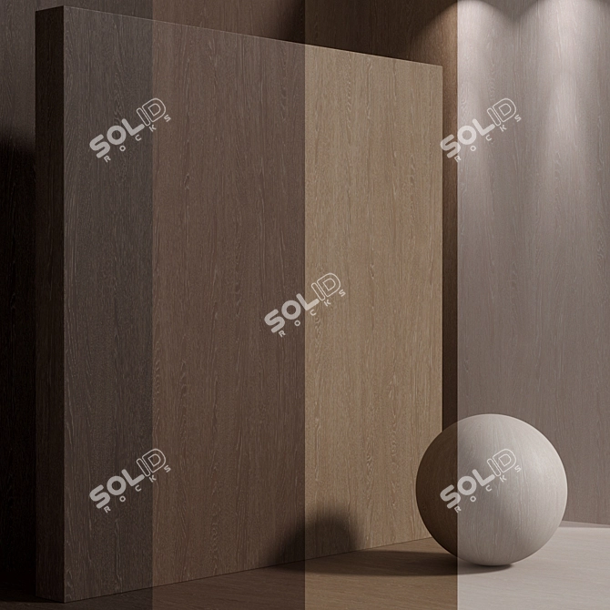 Seamless Oak Wood Material Set 3D model image 1