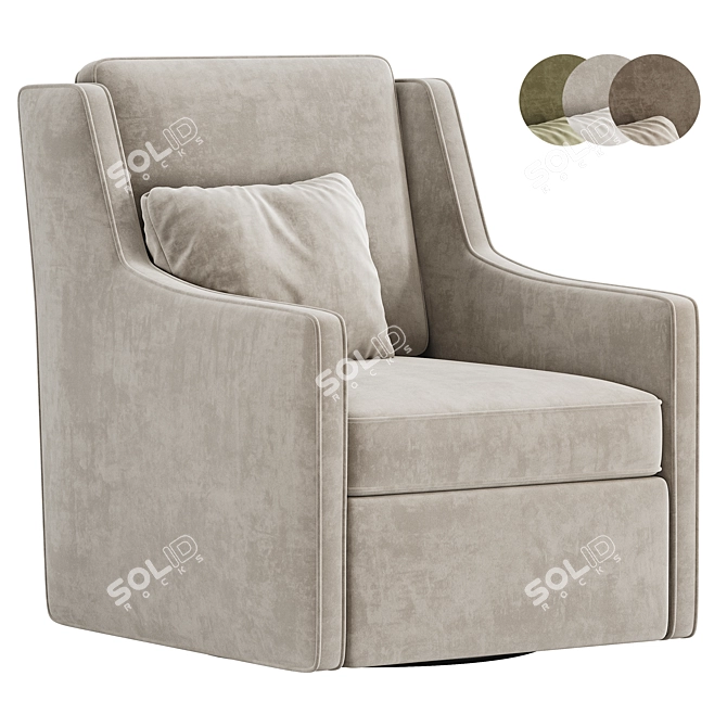  Stylish Swivel Upholstered Armchair 3D model image 1