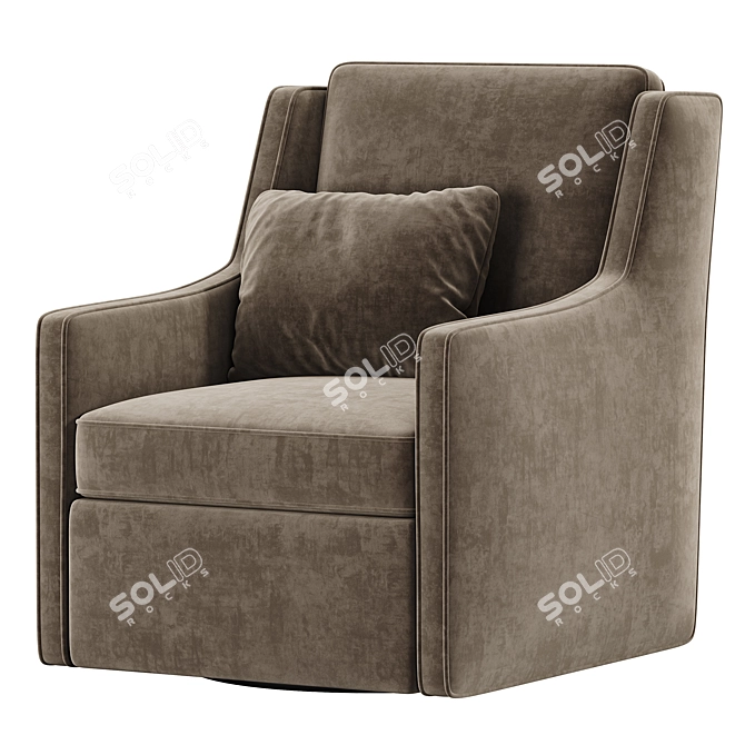  Stylish Swivel Upholstered Armchair 3D model image 4