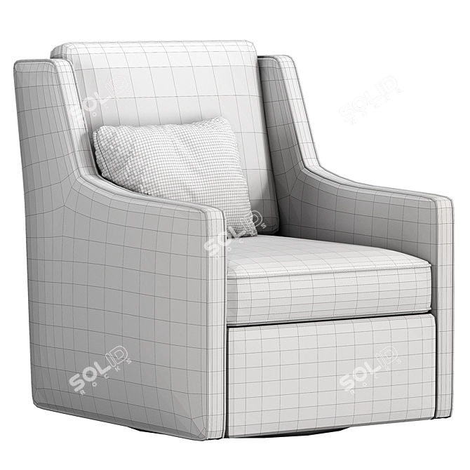  Stylish Swivel Upholstered Armchair 3D model image 6