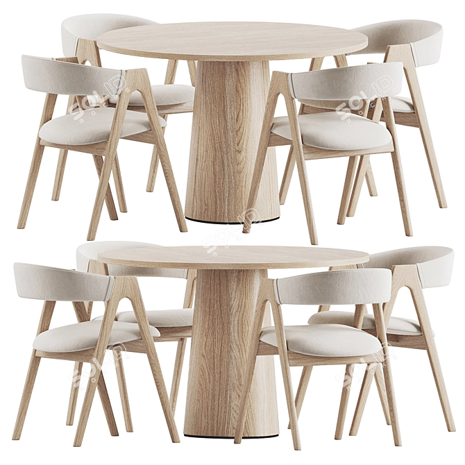 Dublin Chair Ton Dining Set 3D model image 1