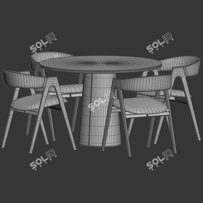 Dublin Chair Ton Dining Set 3D model image 3