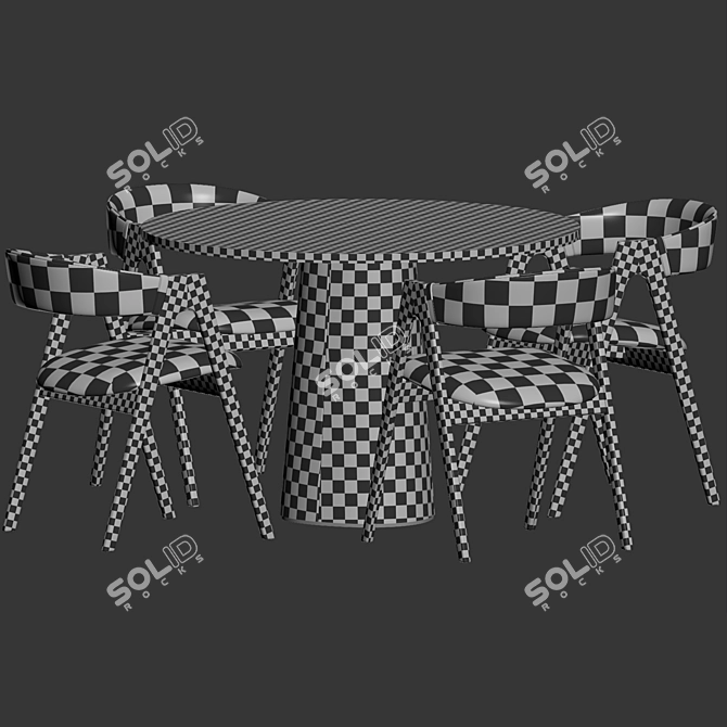 Dublin Chair Ton Dining Set 3D model image 4