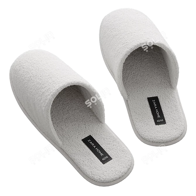 Plush Bathroom Slippers Zara Home 3D model image 6