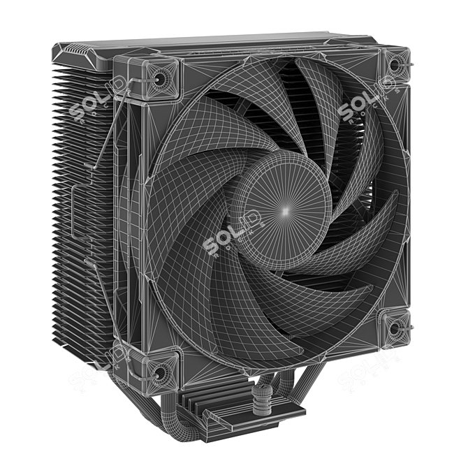  PCCOOLER EX400 ARGB CPU Cooler 3D model image 7