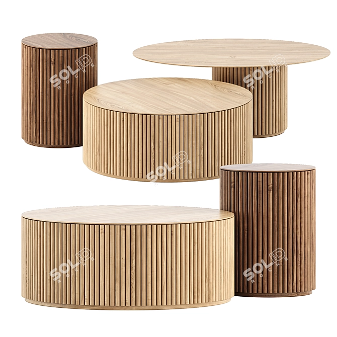 Sleek Asplund Accent Tables 3D model image 1