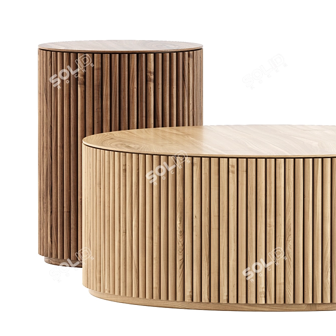 Sleek Asplund Accent Tables 3D model image 2