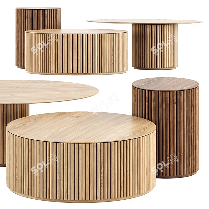 Sleek Asplund Accent Tables 3D model image 3