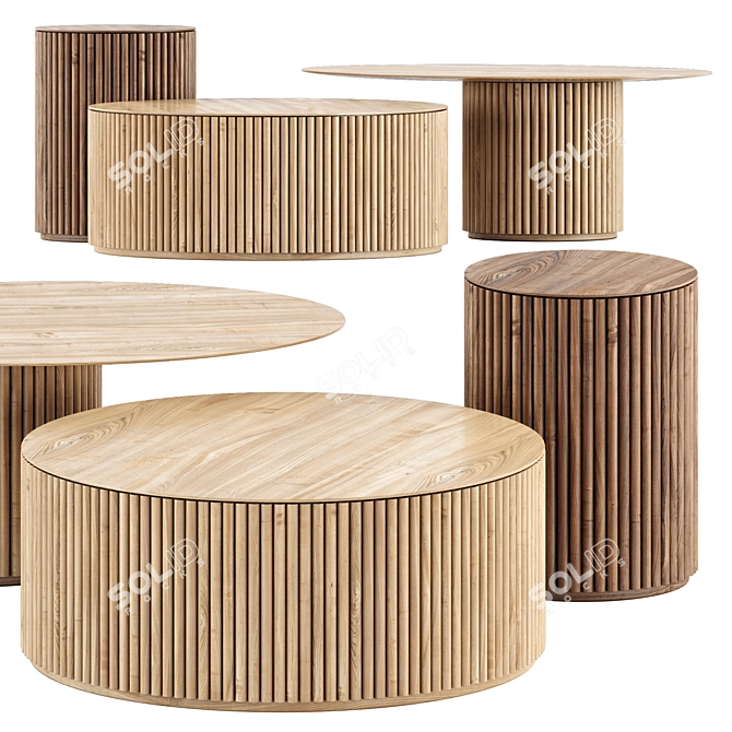 Sleek Asplund Accent Tables 3D model image 6