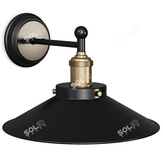 Industrial Modern Metal Glass Sconce 3D model image 4