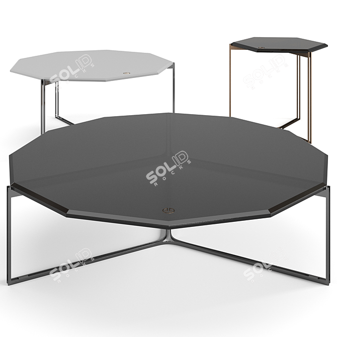 Gemmy Luxury Coffee Tables Set 3D model image 1