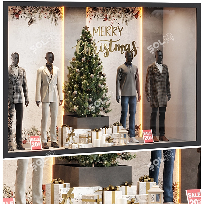 New Year Clothing Shop Showcase 3D model image 2