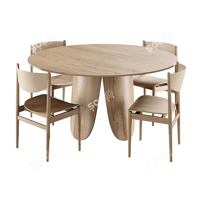 Peyote Dining Set Furniture Collection 3D model image 2