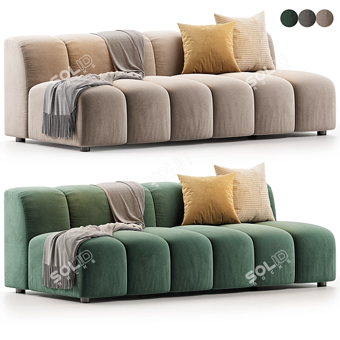 Avalon Channelled Modern Sofauniq 3D model image 1