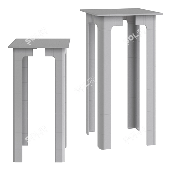 Elegant Pedestal Table Design 3D model image 2