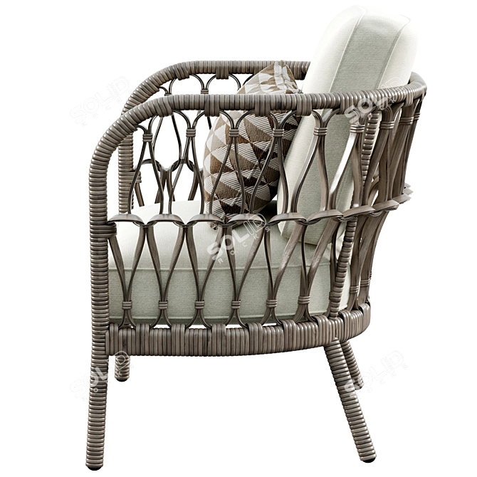 Elegant Penelope Lounge Chair 3D model image 4