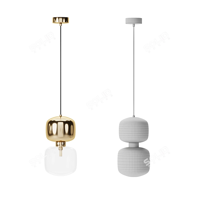 Freya Lumen Brass Pendant Light 3D model image 2