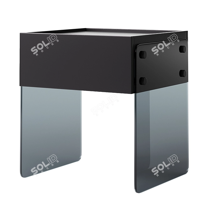 Scandi Style Narrow Bedside Table 3D model image 3