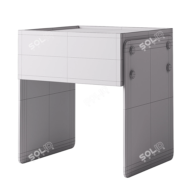 Scandi Style Narrow Bedside Table 3D model image 4