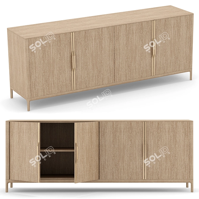 Modern Padua Sideboard Cabinet 3D model image 1