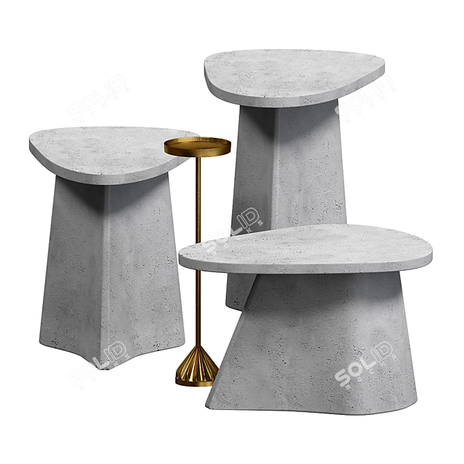 Fossil Fiber Cement Coffee Table 3D model image 1