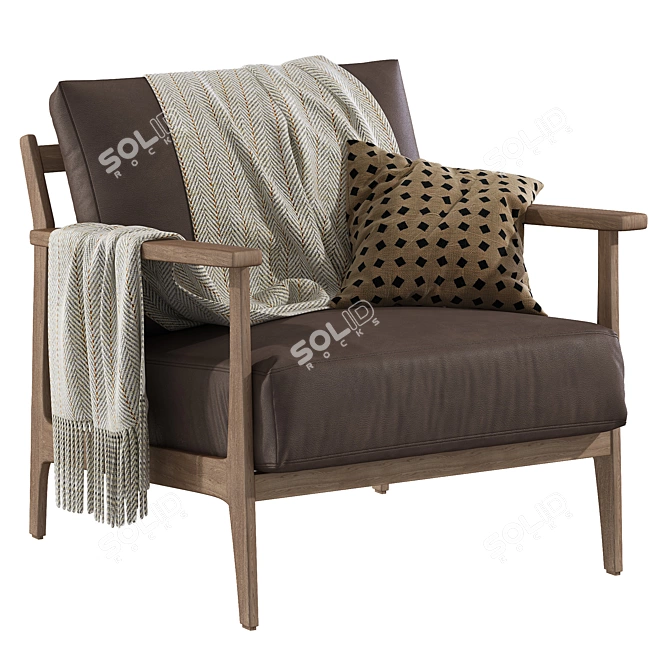 Modern Leather Armchair Cody 3D model image 1