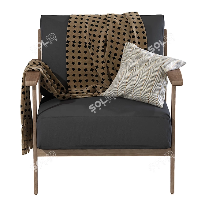 Modern Leather Armchair Cody 3D model image 4