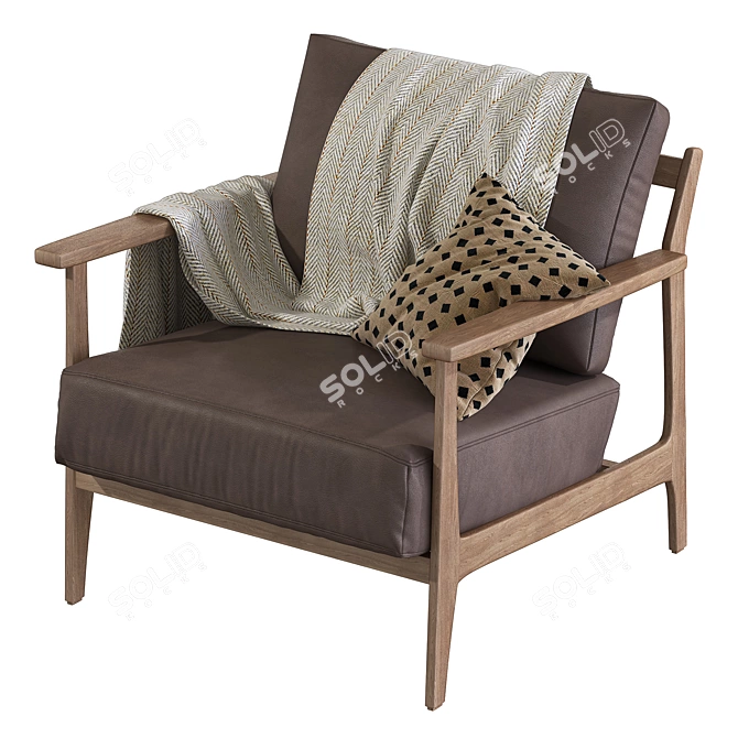 Modern Leather Armchair Cody 3D model image 5