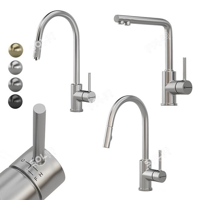 Designer Omoikiri Faucet Set 02 3D model image 1