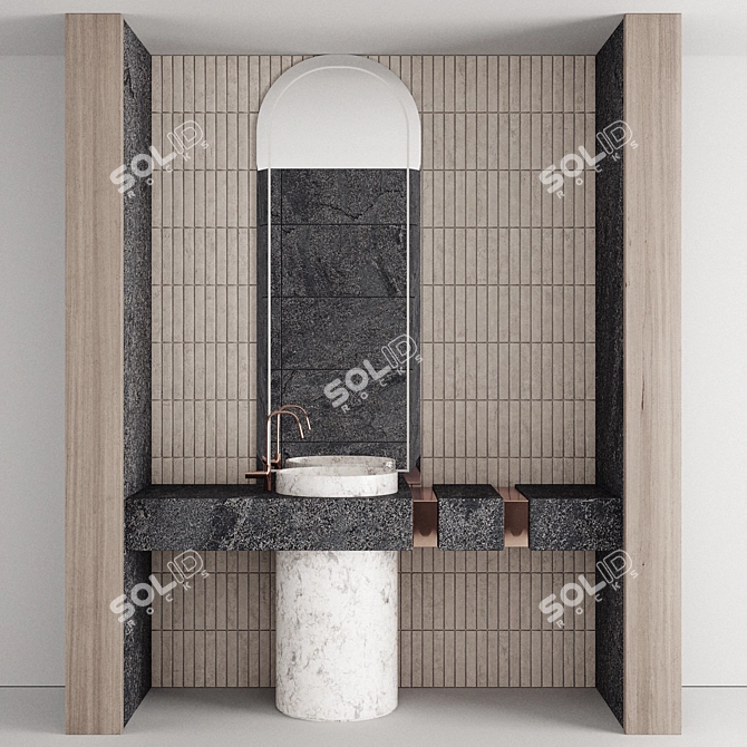 Modern Bathroom Furniture Set 3D model image 1