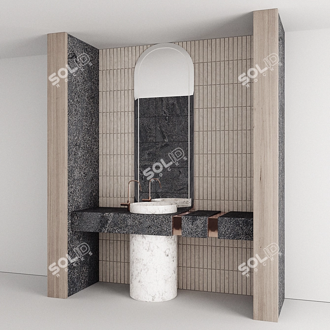 Modern Bathroom Furniture Set 3D model image 2