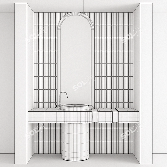 Modern Bathroom Furniture Set 3D model image 3