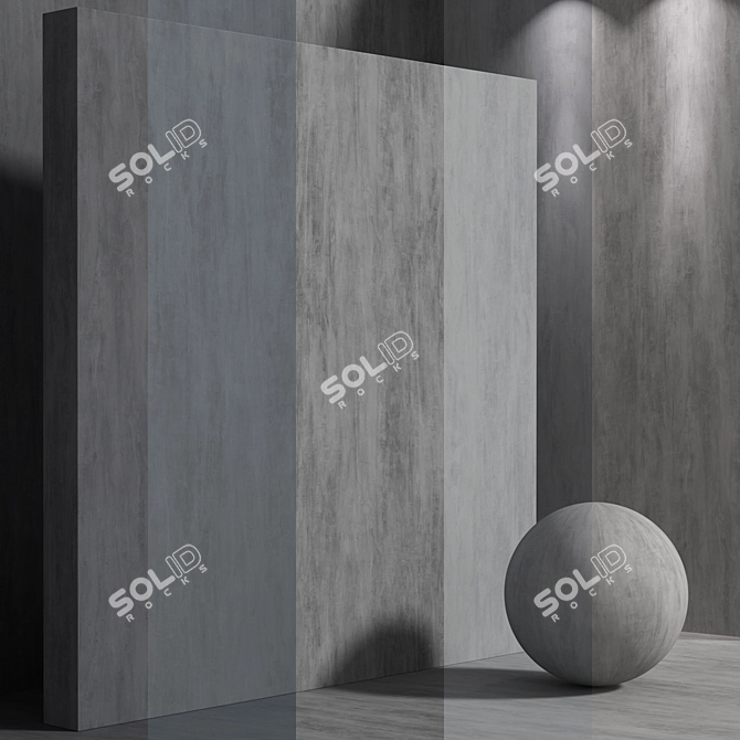 Seamless Concrete Plaster Material Set 3D model image 1