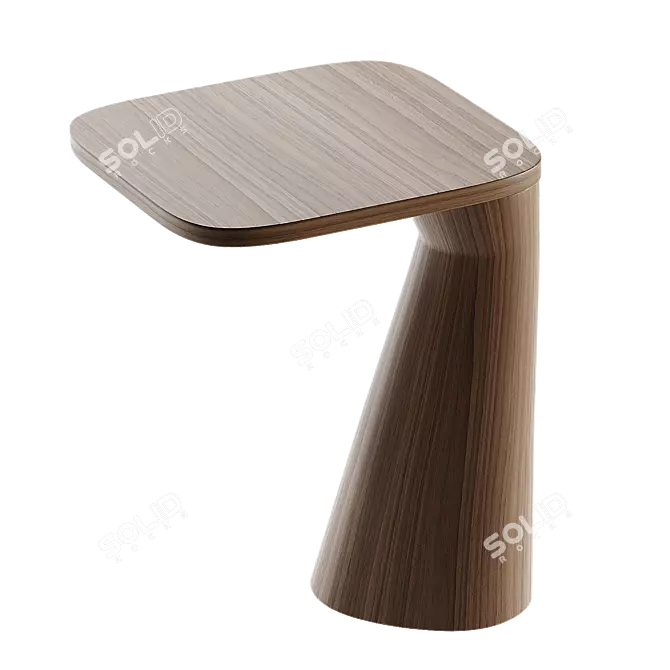 Bora Coffee Table Walnut MDF 3D model image 2