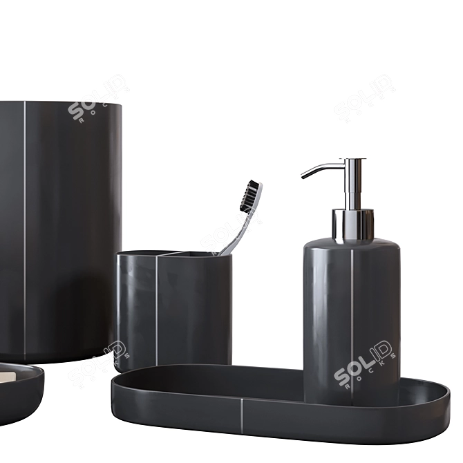 Sleek Bathroom Decor Set 3D model image 3