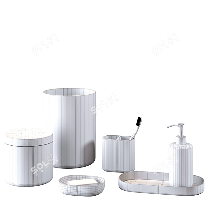 Sleek Bathroom Decor Set 3D model image 4