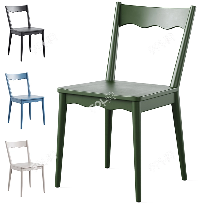 Stella Dining Chair in Velvet 3D model image 1