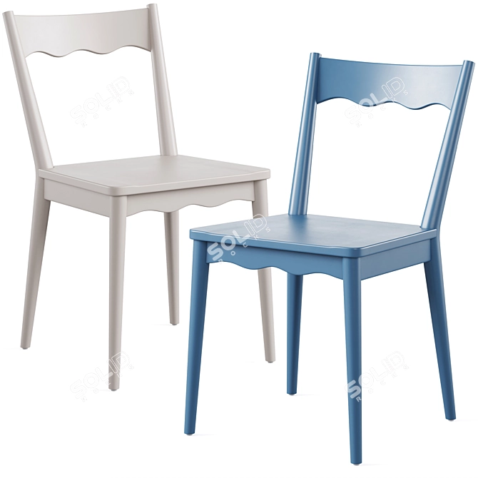 Stella Dining Chair in Velvet 3D model image 2