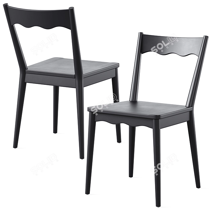 Stella Dining Chair in Velvet 3D model image 3