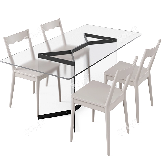 Prisma Dining Set with Stella 3D model image 2