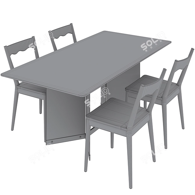 Prisma Dining Set with Stella 3D model image 6