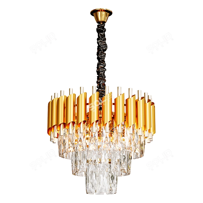 Regal Crystal Chandelier Gold Silver 3D model image 3