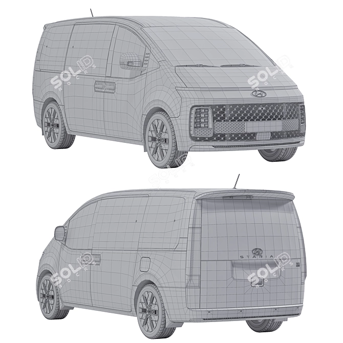 Stylish Hyundai Staria 3D Model 3D model image 3