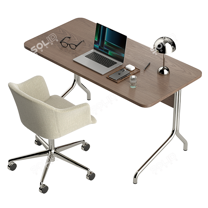 Apple Workspace Set 3D model image 1