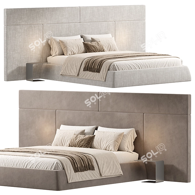 Modern Oriental Style Bed 3D model image 1