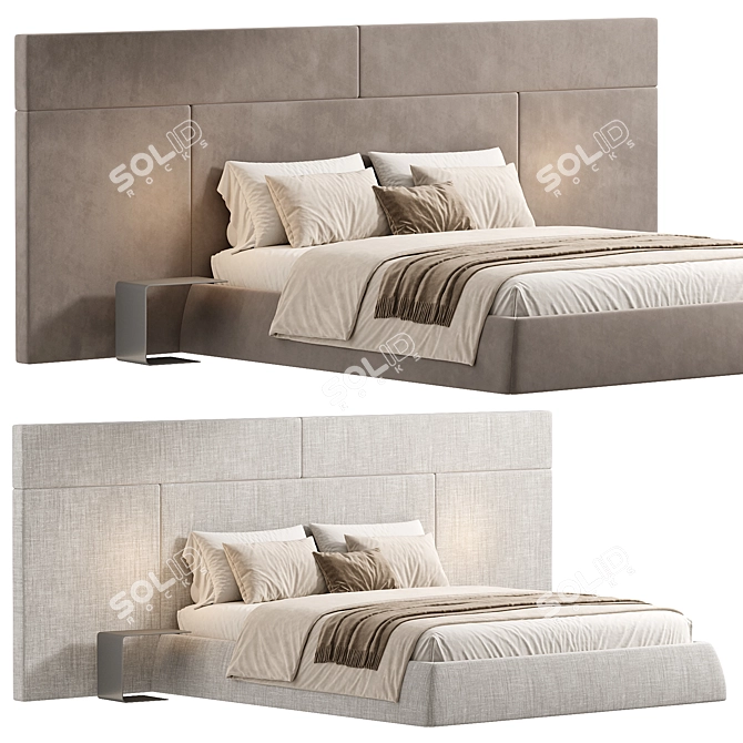 Modern Oriental Style Bed 3D model image 3