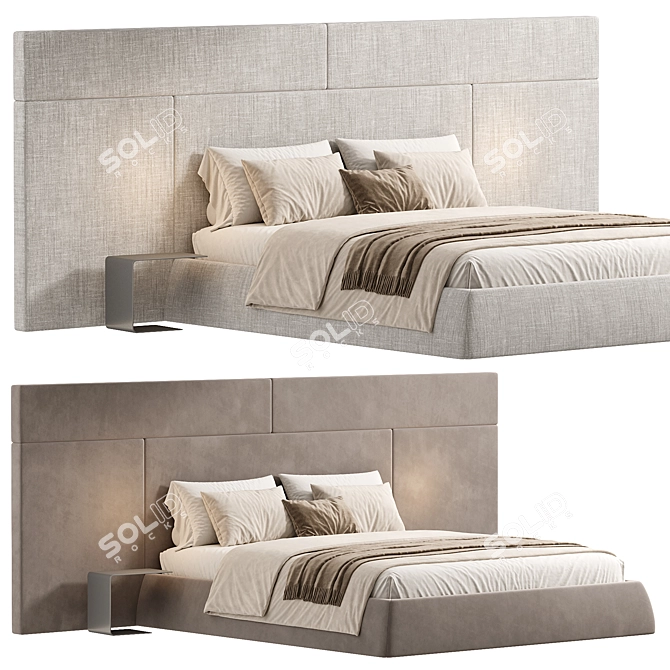 Modern Oriental Style Bed 3D model image 4
