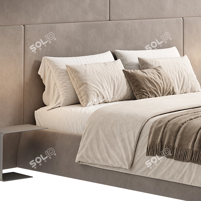 Modern Oriental Style Bed 3D model image 6