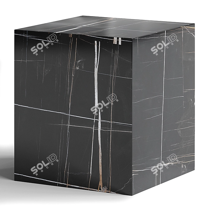 Modern Marble Black Side Table 3D model image 1